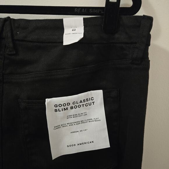 NWT Good American Good Classic Slim Bootcut High Rise Jeans Black Size 22 - Picture 6 of 10
